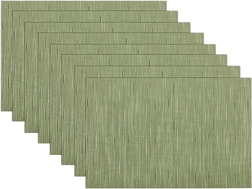 Miniatura 26 de SHACOS - Juego de 4 manteles individuales para mesa de comedor, de vinilo tejido reversible, manteles individuales fáciles de limpiar, Gris