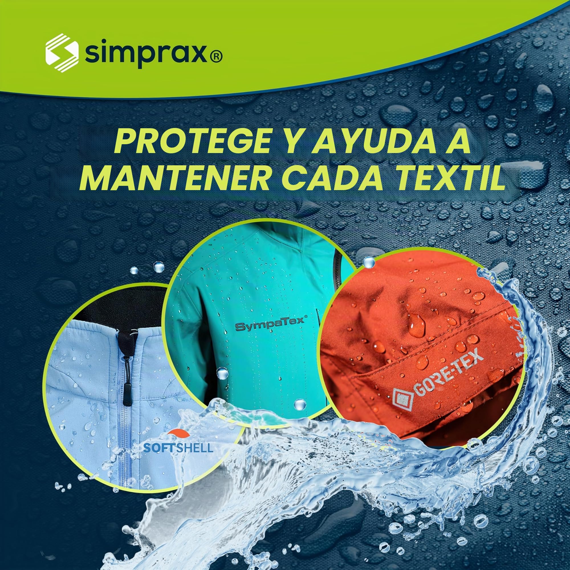 Wash-in Impermeabilizante para Ropa y Tejidos - Impermeabilizante ecológico con aclarado para Gore-Tex Sympatex