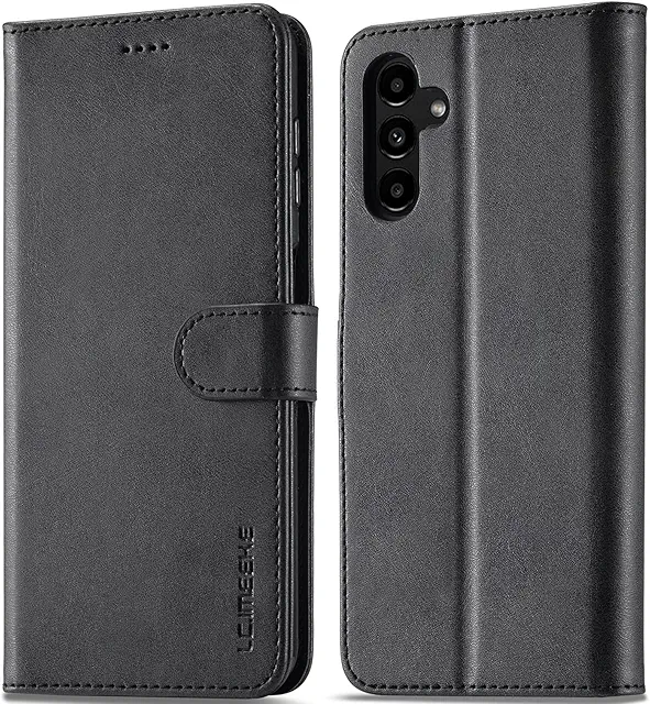 Coque Samsung A14 5G/4G Portefeuille Cuir avec Support Magnétique - Noir