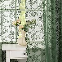 Vista 116 de YJ YANJUN Cortinas traslúcidas negras de 54 pulgadas de largo, panel de cortina de encaje gótico victoriano para cocina, cortinas cortas