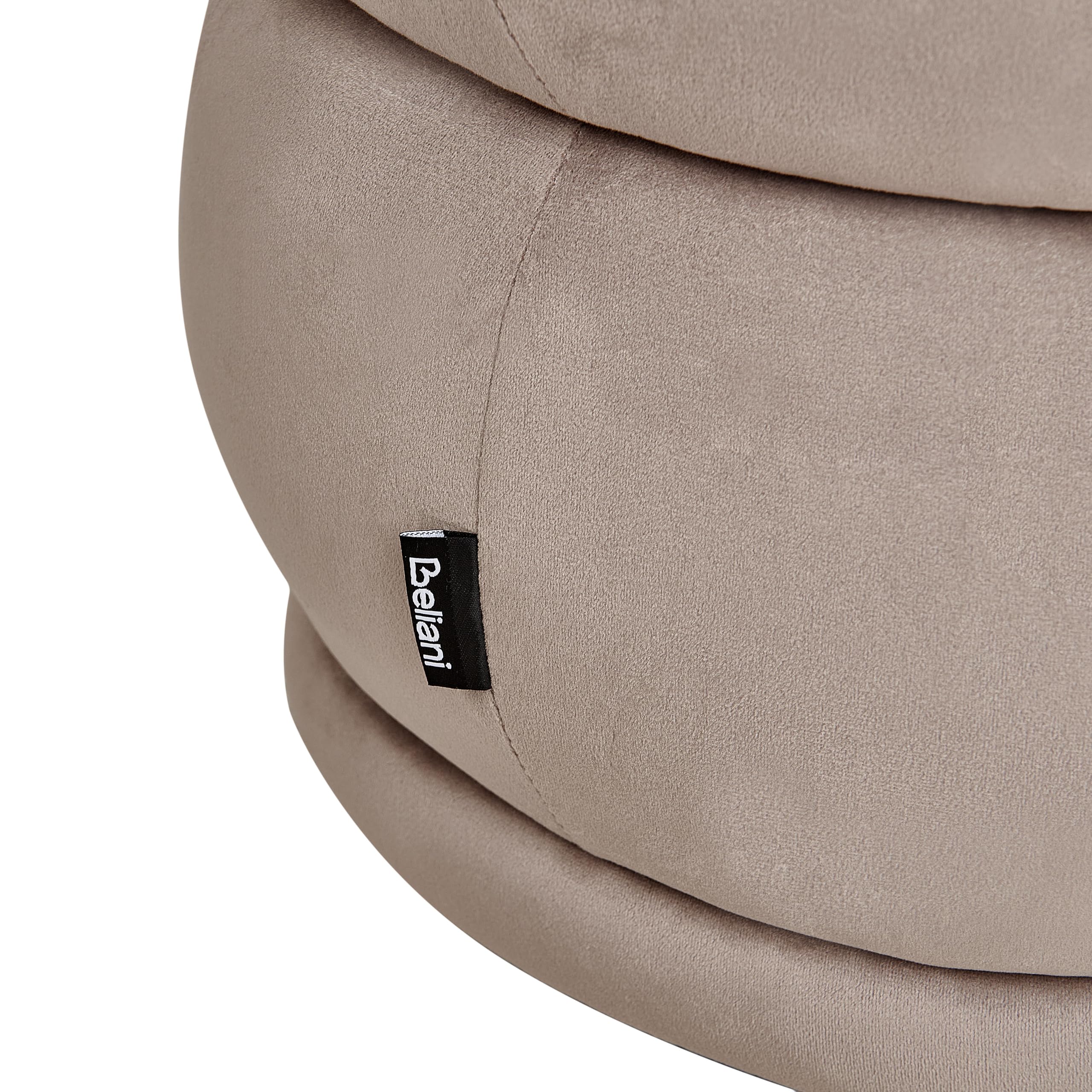 Banquette Moderne Pouf d'Appoint Rembourré en Velours Taupe Ellendale