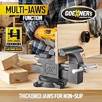 Banc Vise 4-1/2", Vice pour banc de travail avec construction en acier forgé lourd, pied de tuyau intégré et base pivotante, Table Vise pour le travail du bois, utilisation d'atelier à domicile et DIY Emploi