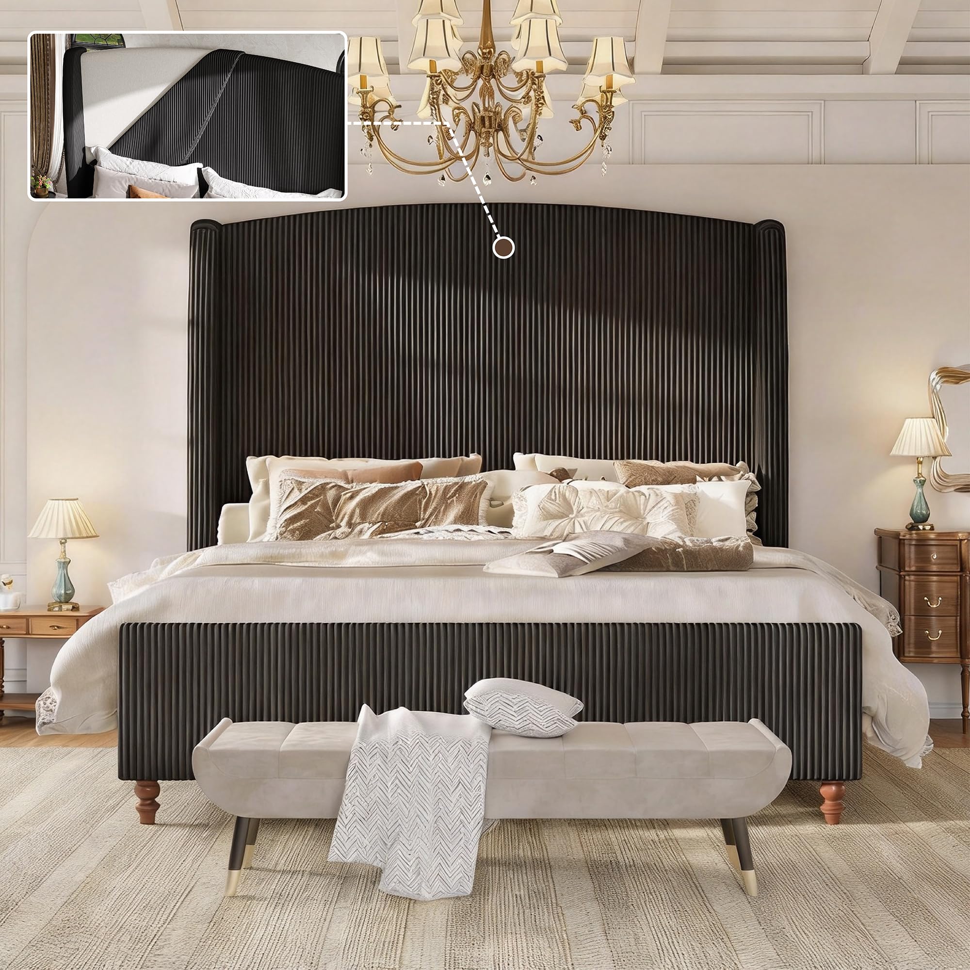 lividido Cal King Wingback Bed Frame