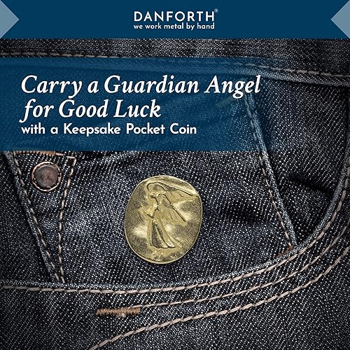 Miniatura 2 de DANFORTH Dijes de ángel de bolsillo chapados en oro, hechos a mano en Estados Unidos, mini fichas de ángel de la guarda, monedas de bolsillo hechas