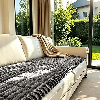 SUBRTEX Couch Cover for Dogs, Non-Slip Sofa Mat Washable, Thick Sofa Slipcover Cushion Protector Pet-Friendly(Gray, 27.6"x59.1")