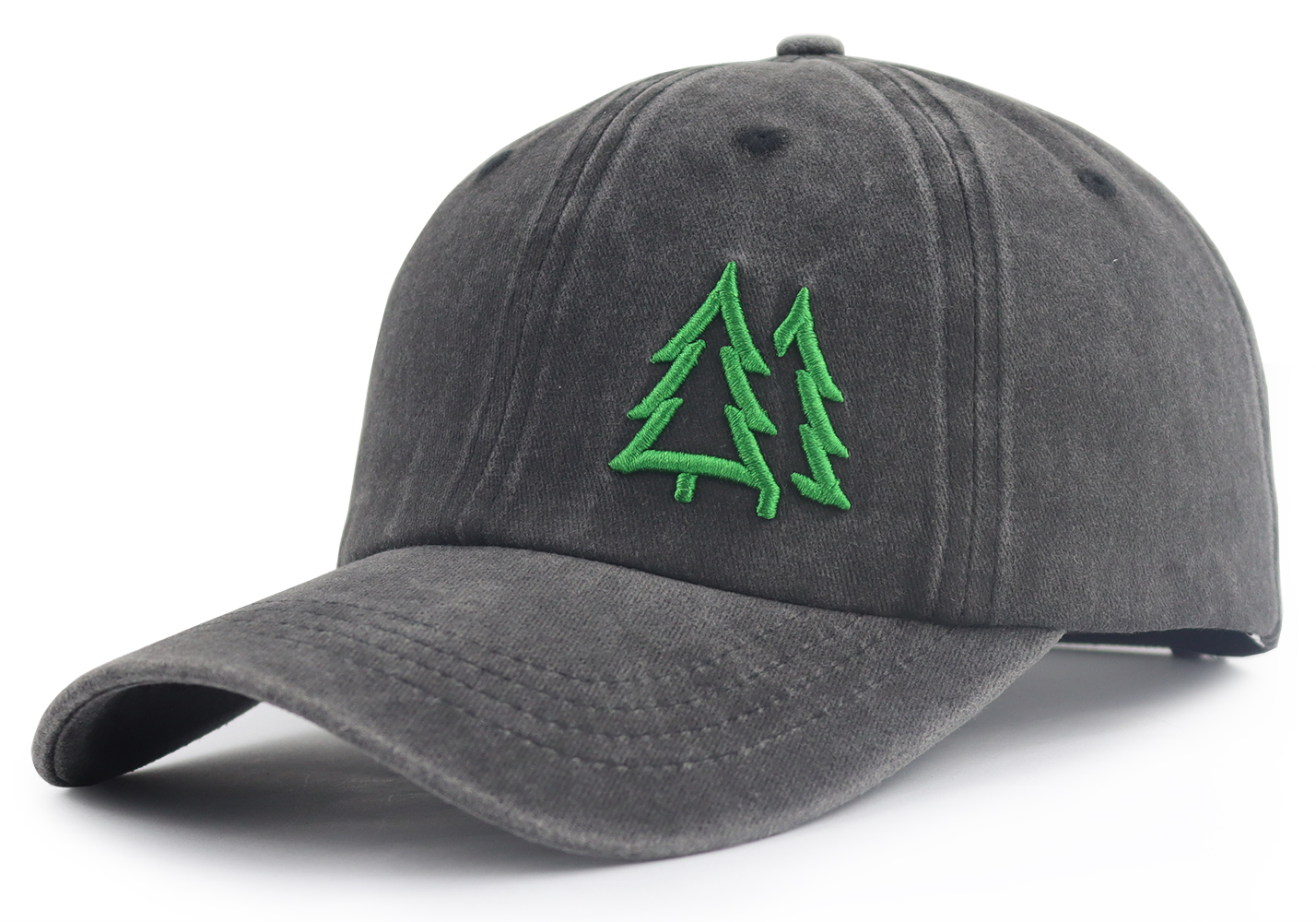 Cotton Mountain Trees Hat Unisex Adjustable Outdoor Camping Hiking Cap Diamond Mountain and Trees Trucker Hat | Black Outdoors  main image 2