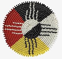 Vista 11 de Parche de roseta de cuentas de semilla con medallón 2.5 pulgadas redondo (Águila Calva 1)