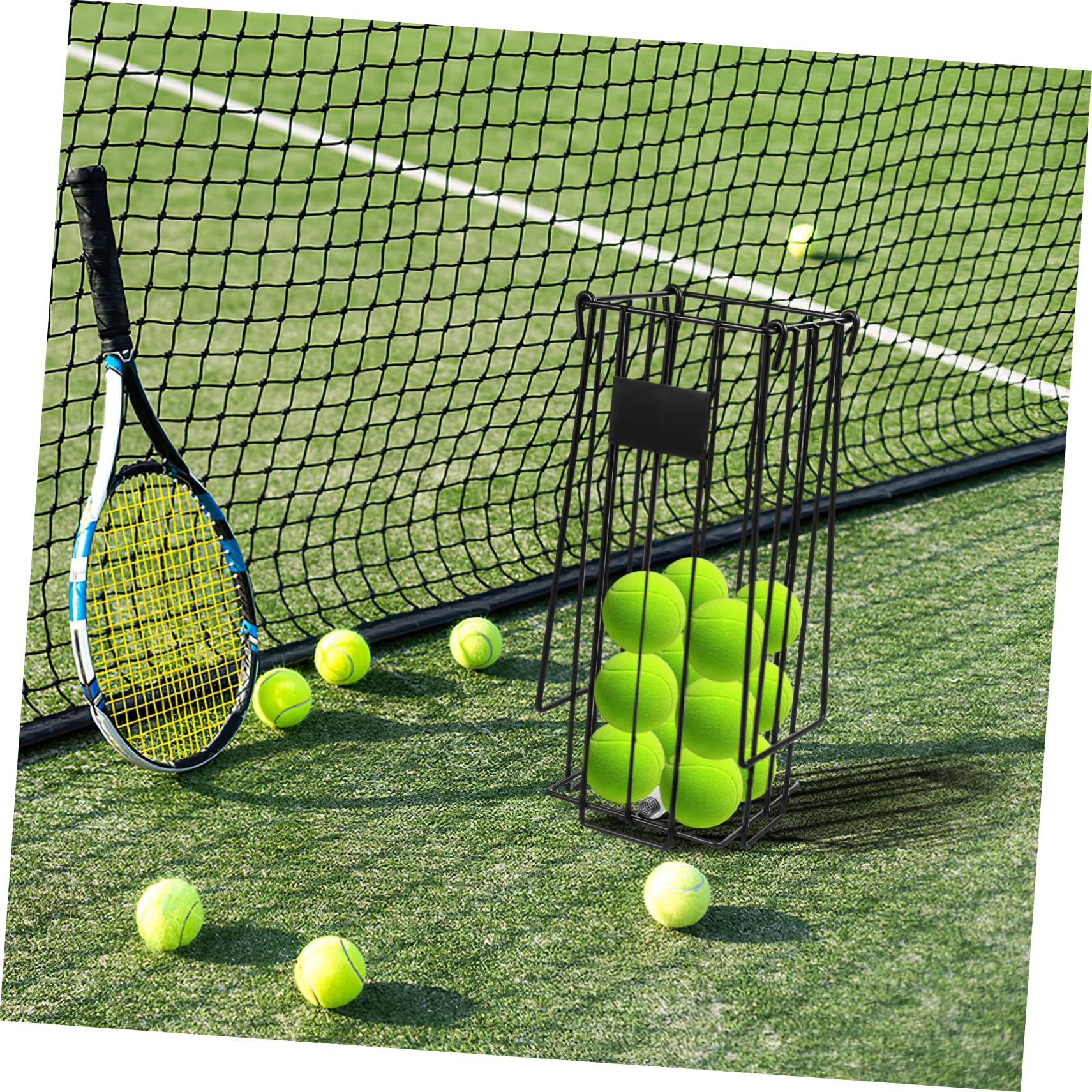 Recogepelotas de Tenis Portátil Sistema de Presión, Acero Inoxidable