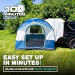 Tente de camping universelle NEH pour SUV - Capacité de couchage jusqu'à 8 personnes, comprend une toile de pluie et un sac de rangement - Tente de voiture, tente de hayon, tente de glamping - 8'L x 8'W x 7,2'H gris et bleu