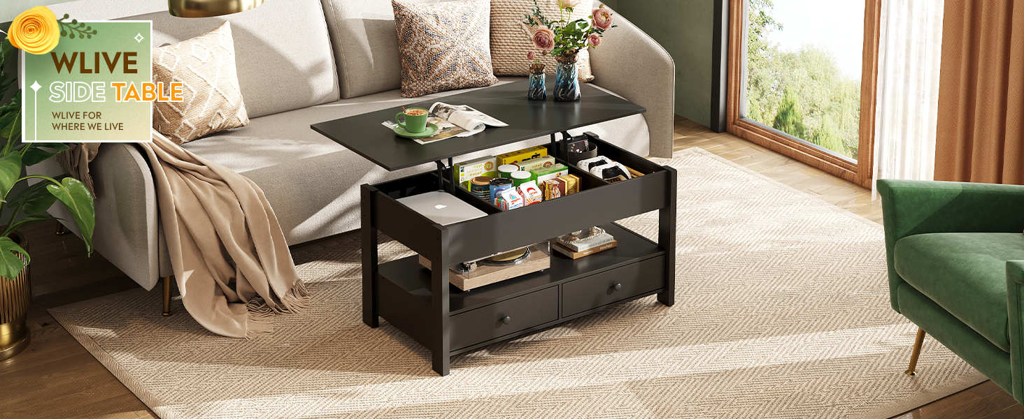 Amazon.com: WLIVE Coffee Table, Lift Top Coffee Table with 2