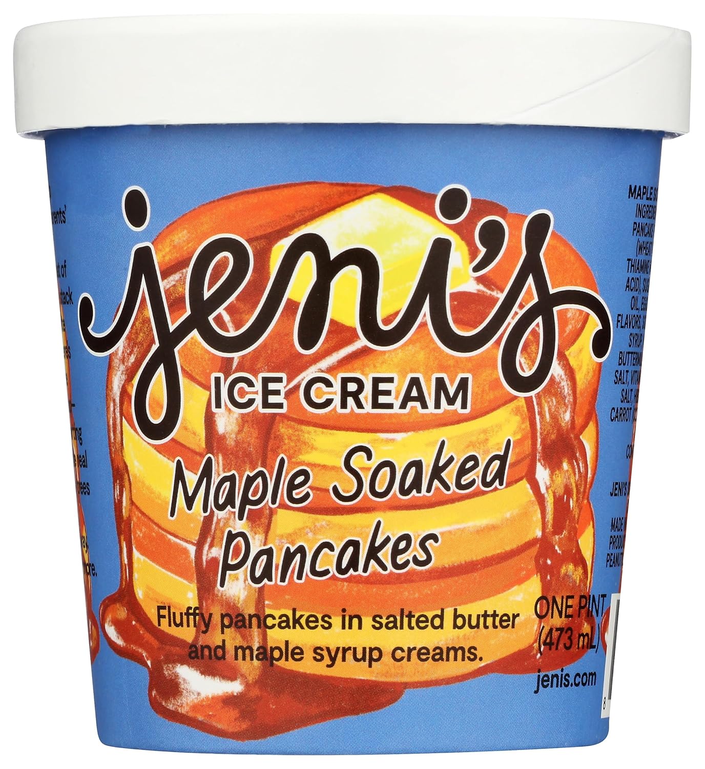 Jeni's Splendid Maple Soaked Pancakes Ice Cream, 1 Pint - Gourmet Breakfast-Inspired Frozen Treat, No HFCS or Hydrogenated Fats