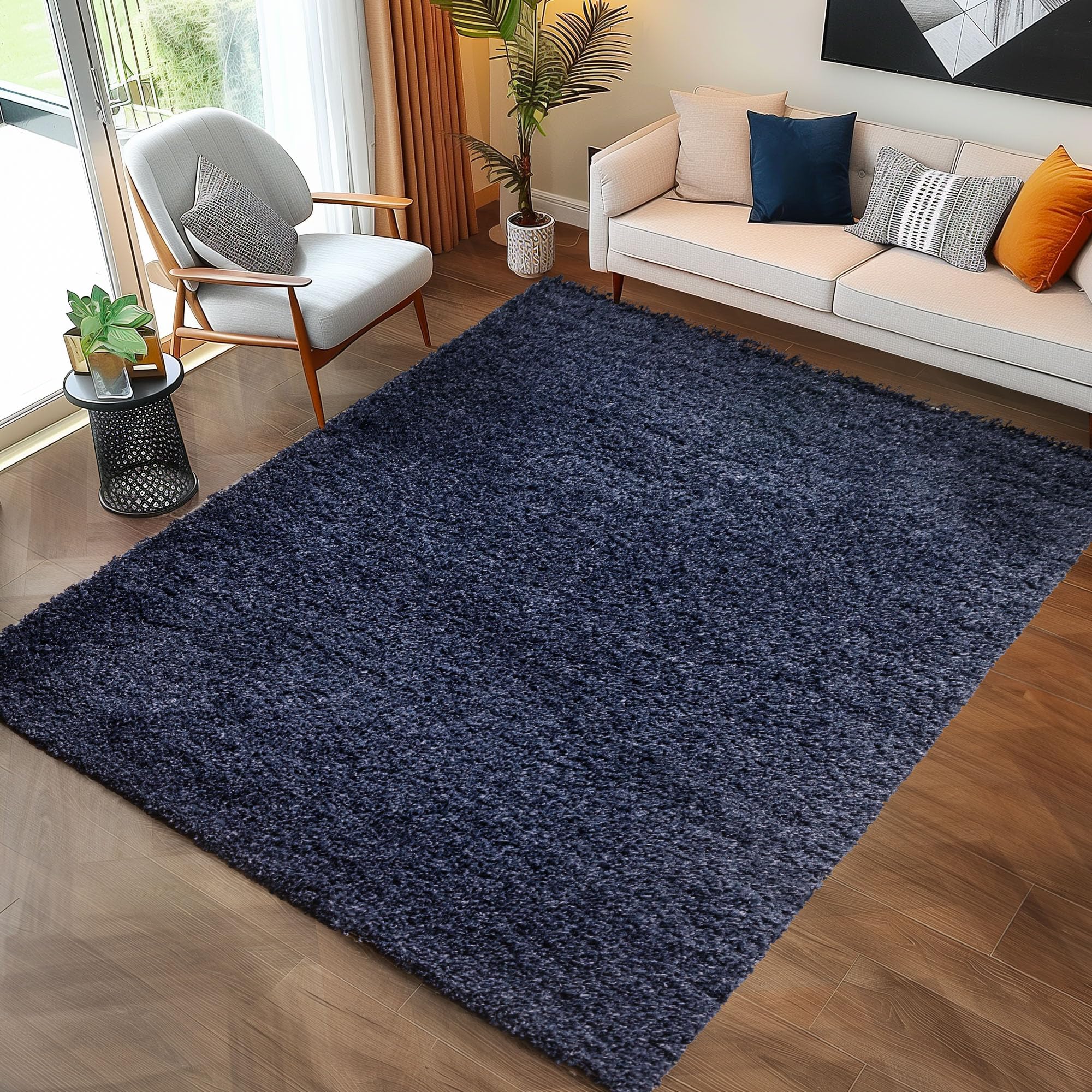 Carpettex Teppich Wohnzimmer Hochflor Einfarbiges Design Langflor Shaggy Modern Flauschig