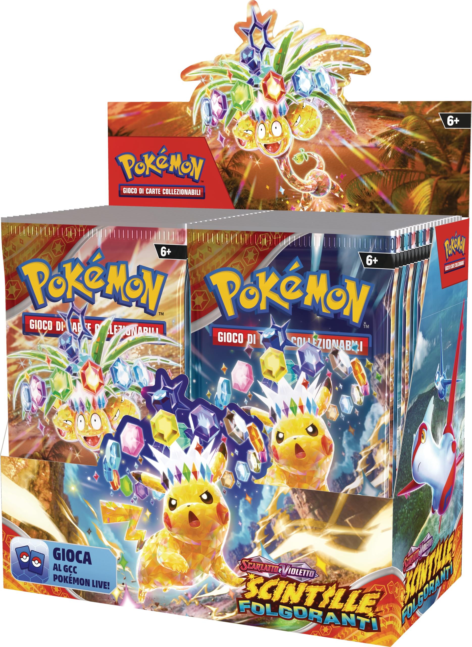 Pokémon GCC: espositore di buste dell’espansione Scarlatto e Violetto - Scintille Folgoranti, 36 buste di espansione