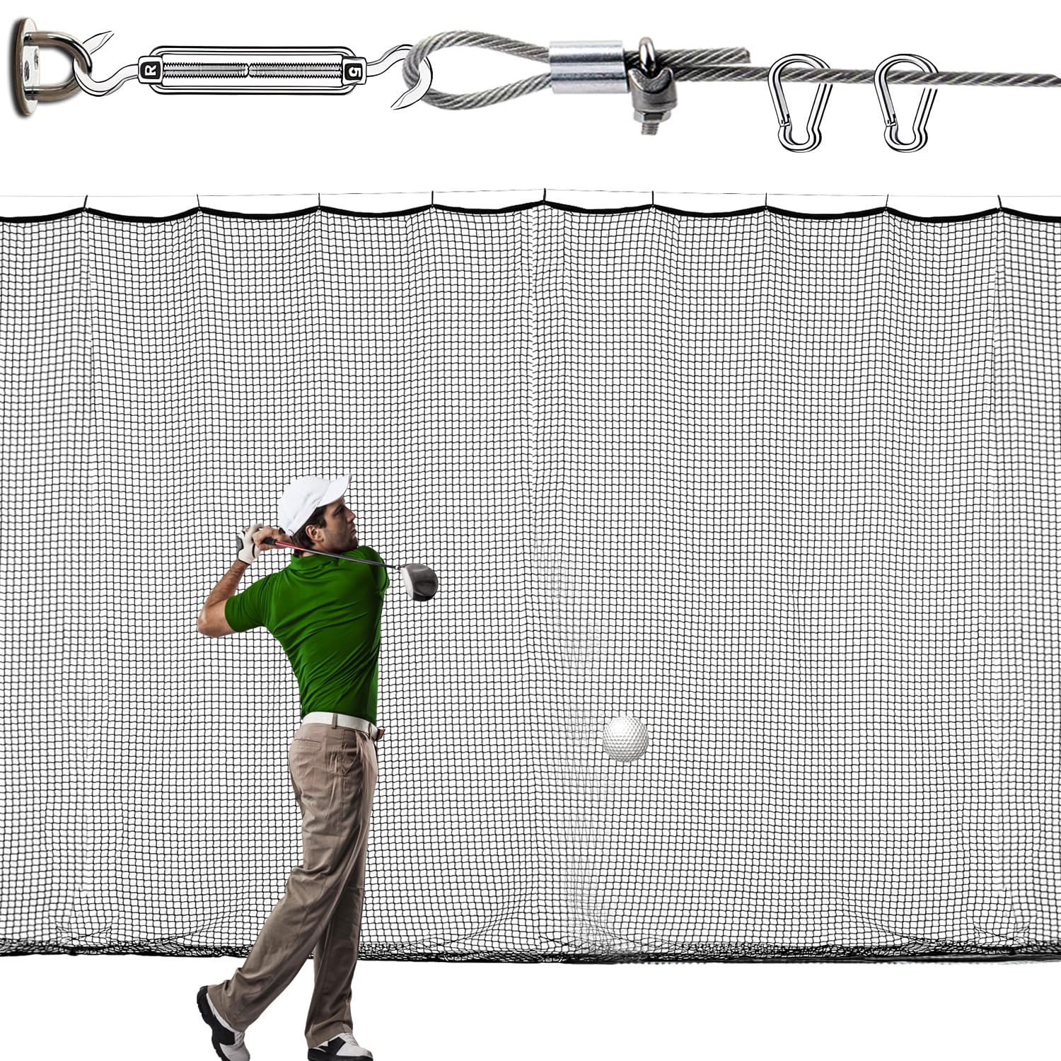 Photo 1 of LAKNUAL Golf Practice Netting 12x12ft