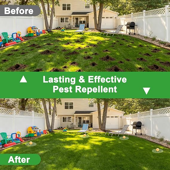 36Pack Mole Repellent - Natural Mole Deterrent for Yard, Garden and Under Decks, Plant-Based Essential Oil Formula, Safe for Kids & Pets, Long-Lasting Scent to Keep Mole Away
