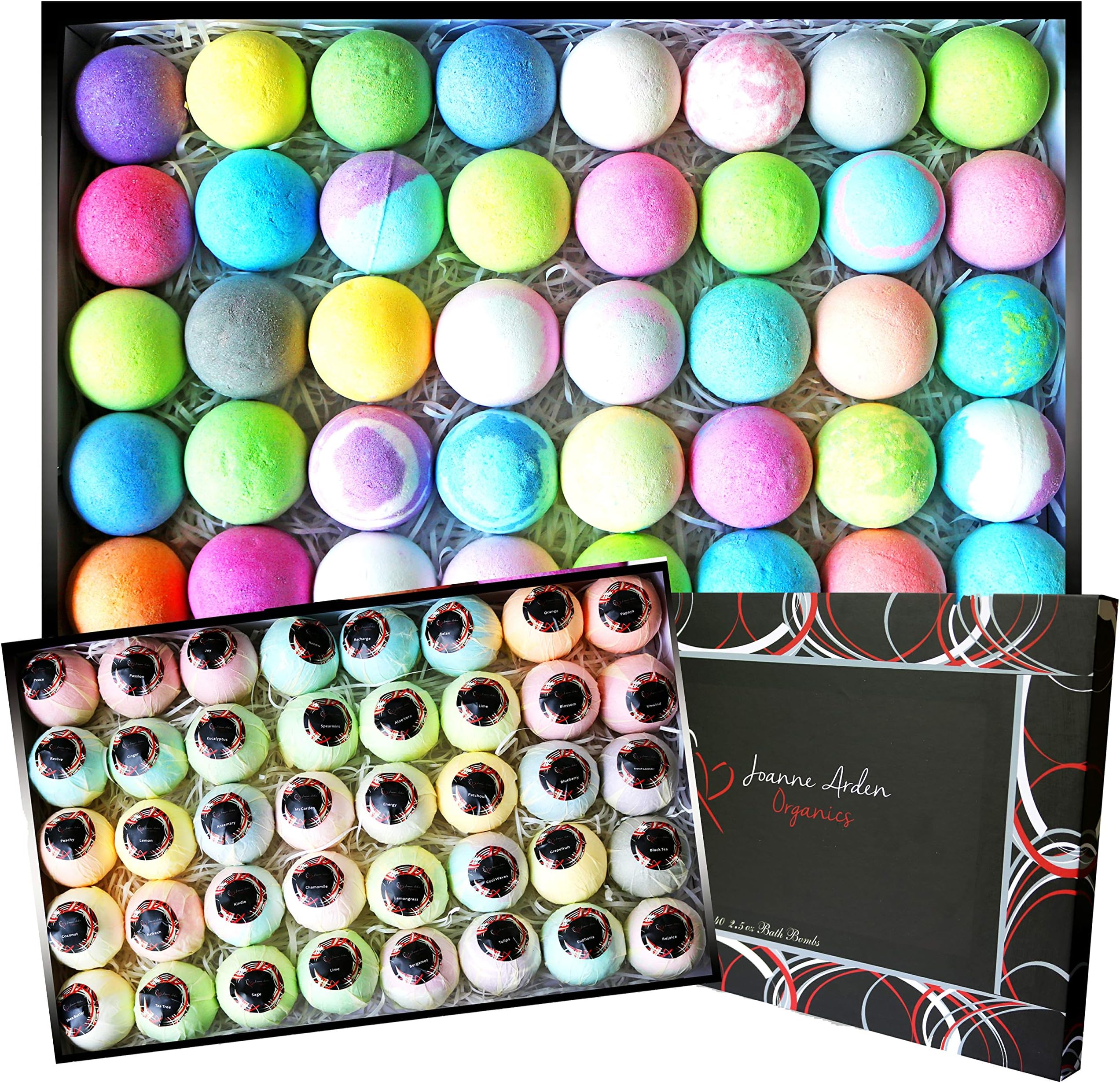 Fathers Day Gift Set for Dad! Bath Bombs for Women, Men & Kids. Bulk Bath Bomb Kit Includes 40 Paraben Free & Sulfate Free 2.5 oz Spa Bath Balls