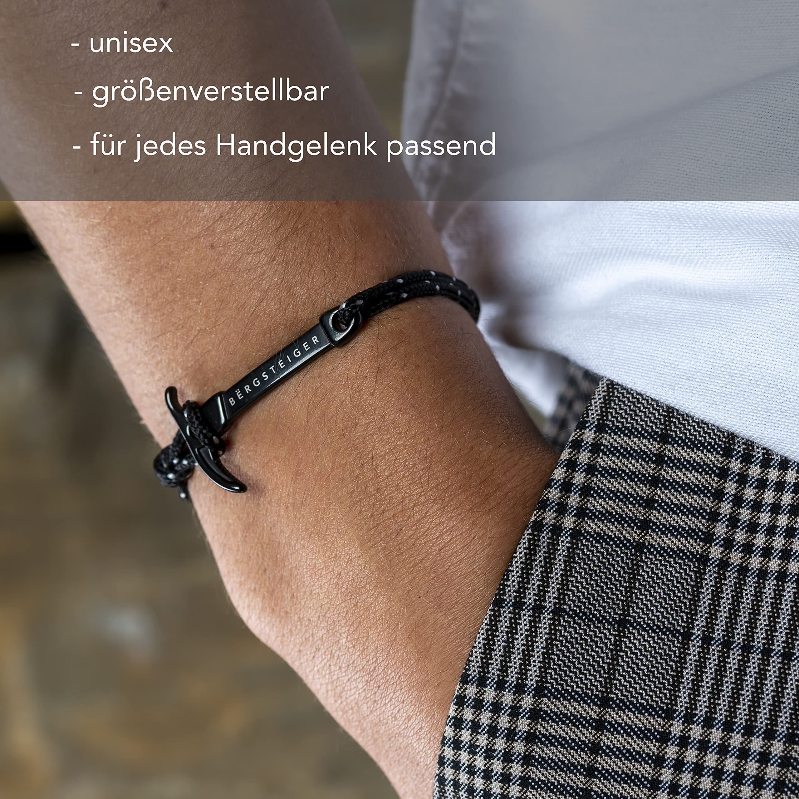 ICE AXE - Bracciale da uomo e da donna con picchetto di ghiaccio, in tessuto di alta qualità, bracciale intrecciato, bracciale in tessuto, ideale come regalo per alpinismo