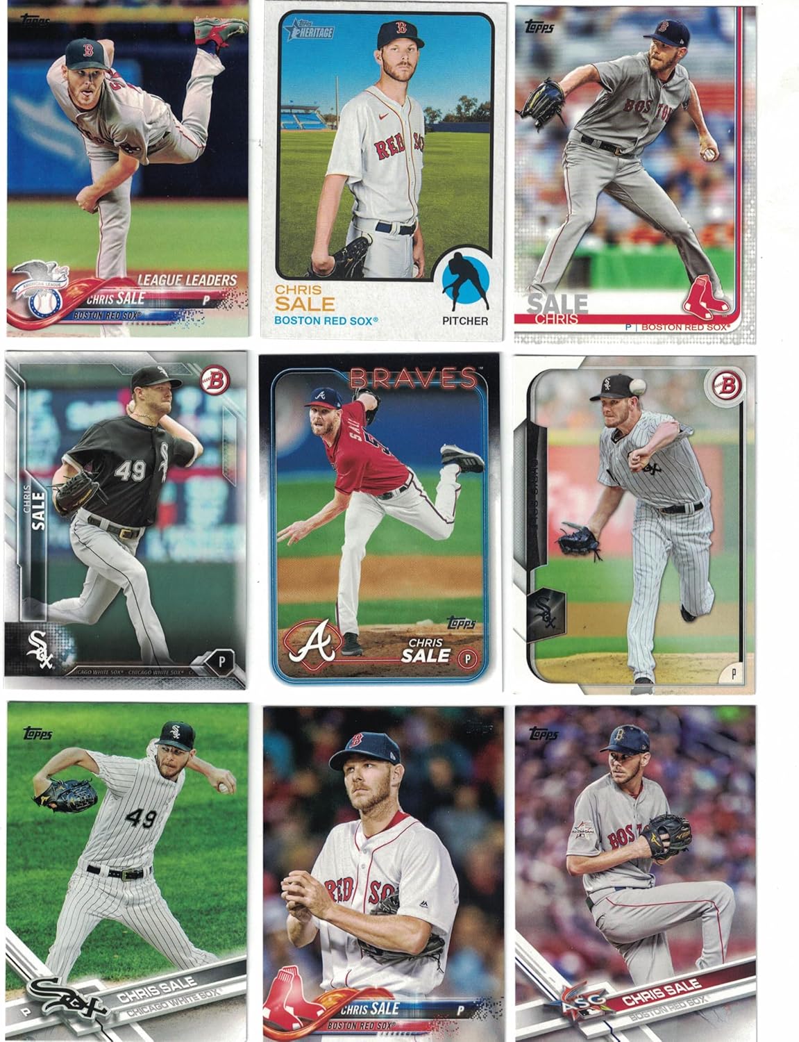Chris Sale / (40) Different Baseball Cards Featuring Chris Sale! 2024 Cy Young Award Winner!