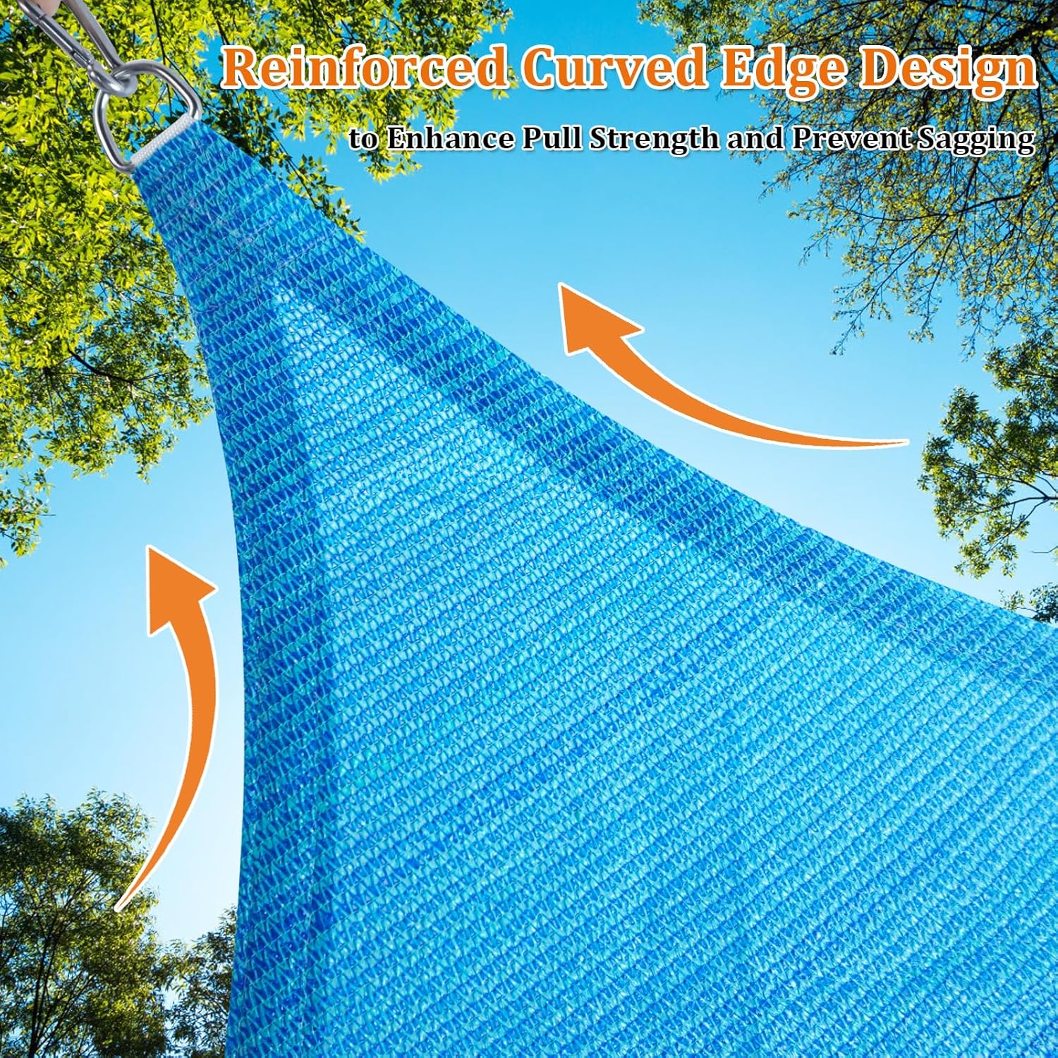Shade&Beyond Rectangular Breathable UV Block Sun Shade Sail Outdoor Covering Cloth for Deck, Backyard, Pool, 8'x13', Mixed Turquoise (Customized Available)