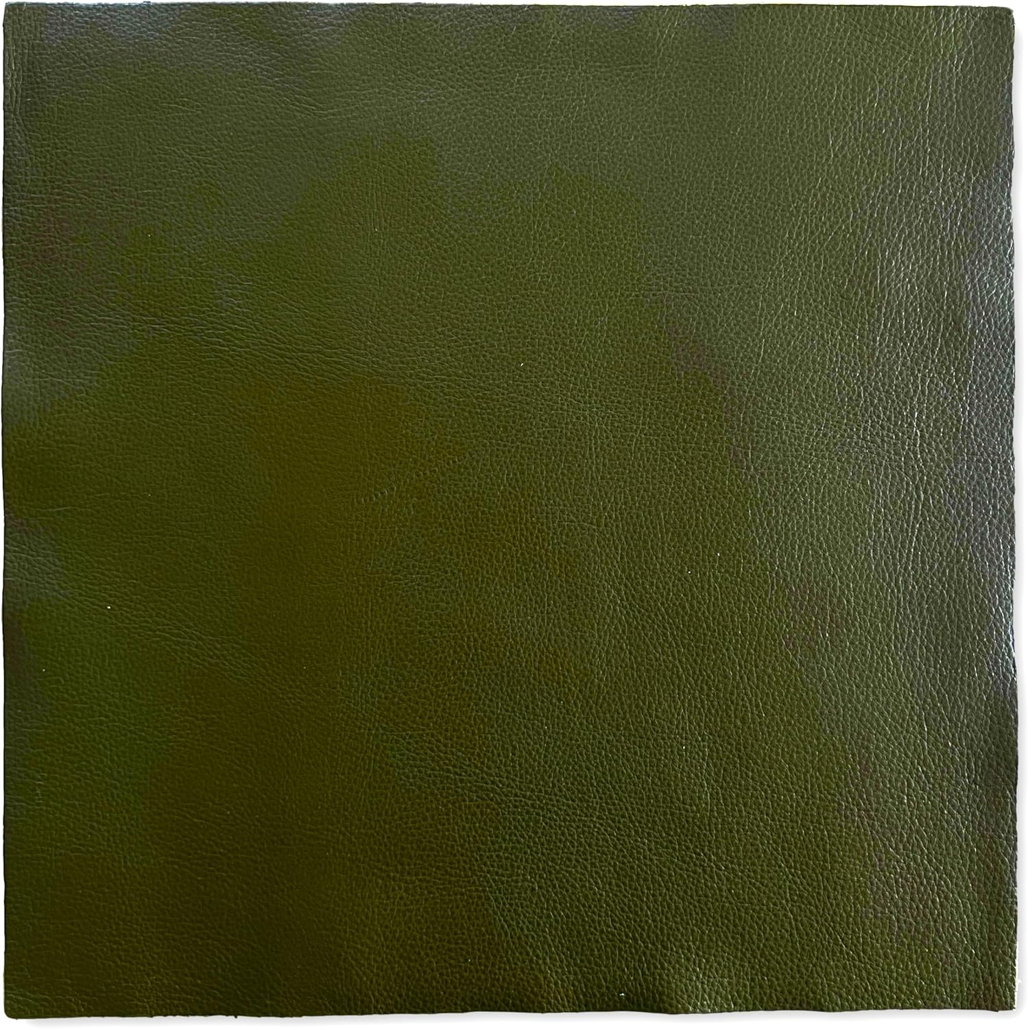 Natural Grain Cow Leathers: 12'' x 12'' Pre-Cut Leather Pieces (Olive, 3 Pieces)