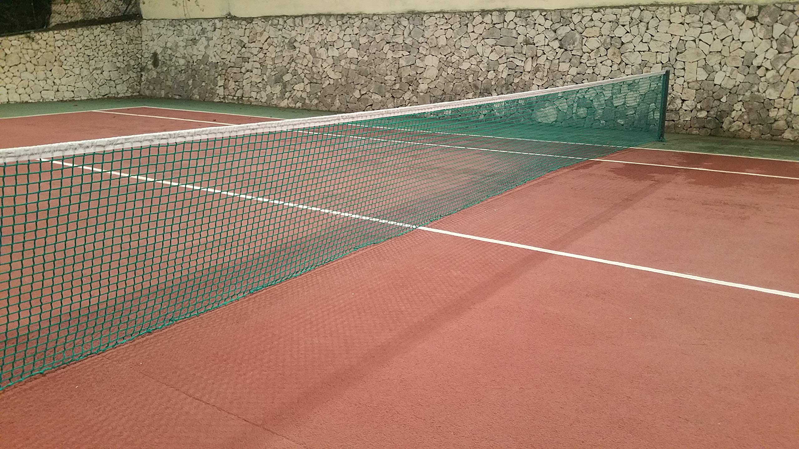 Red de Padel. PP Sin Nudos de 3 mm Ø. Red Verde Reglamentaria. Polipropileno de Gran Durabilidad con Protección UV.