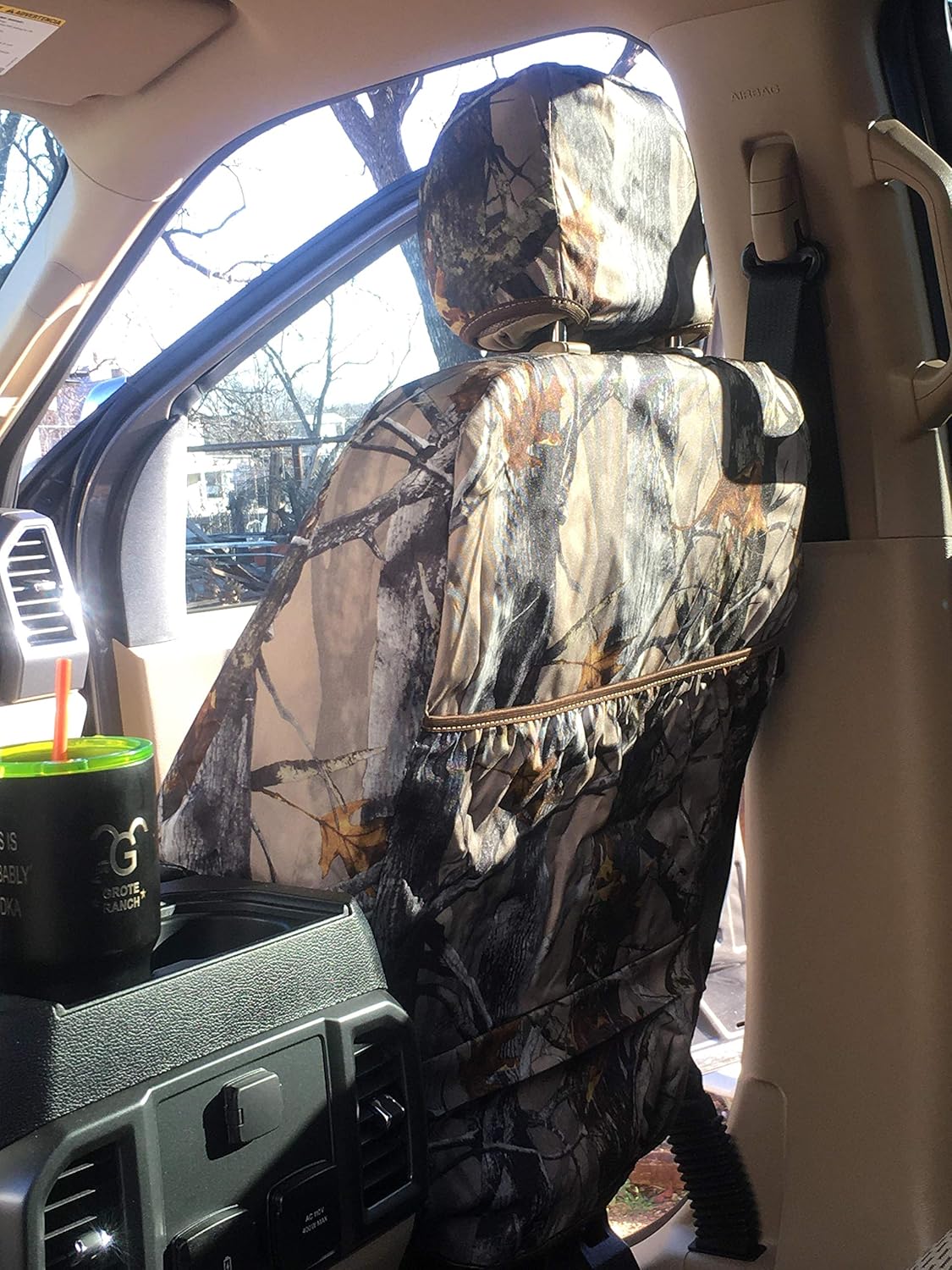 Durafit Seat Covers, F511 XD3 Camo Waterproof Exact Seat Covers Compatible with 2015-2025 Ford F150-F550 XL/XLT/Lariat Front Buckets, Adjustable HR, Manual OR Electric Seats