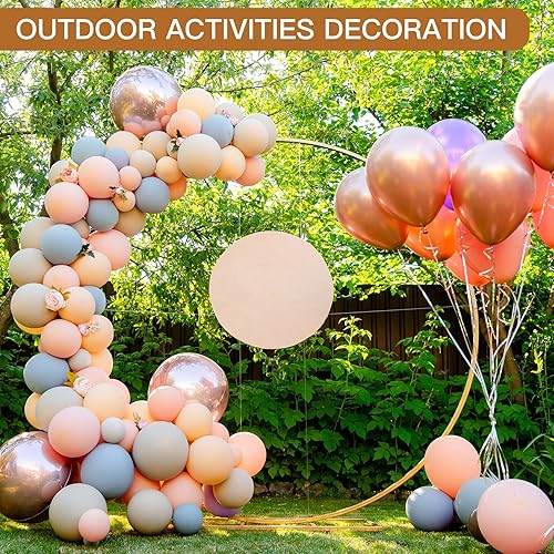 Miniatura 5 de Auihiay Caja de medición de globos de madera de 14 agujeros, herramienta de medición plegable con instrucciones y puntos de pegamento, para columnas