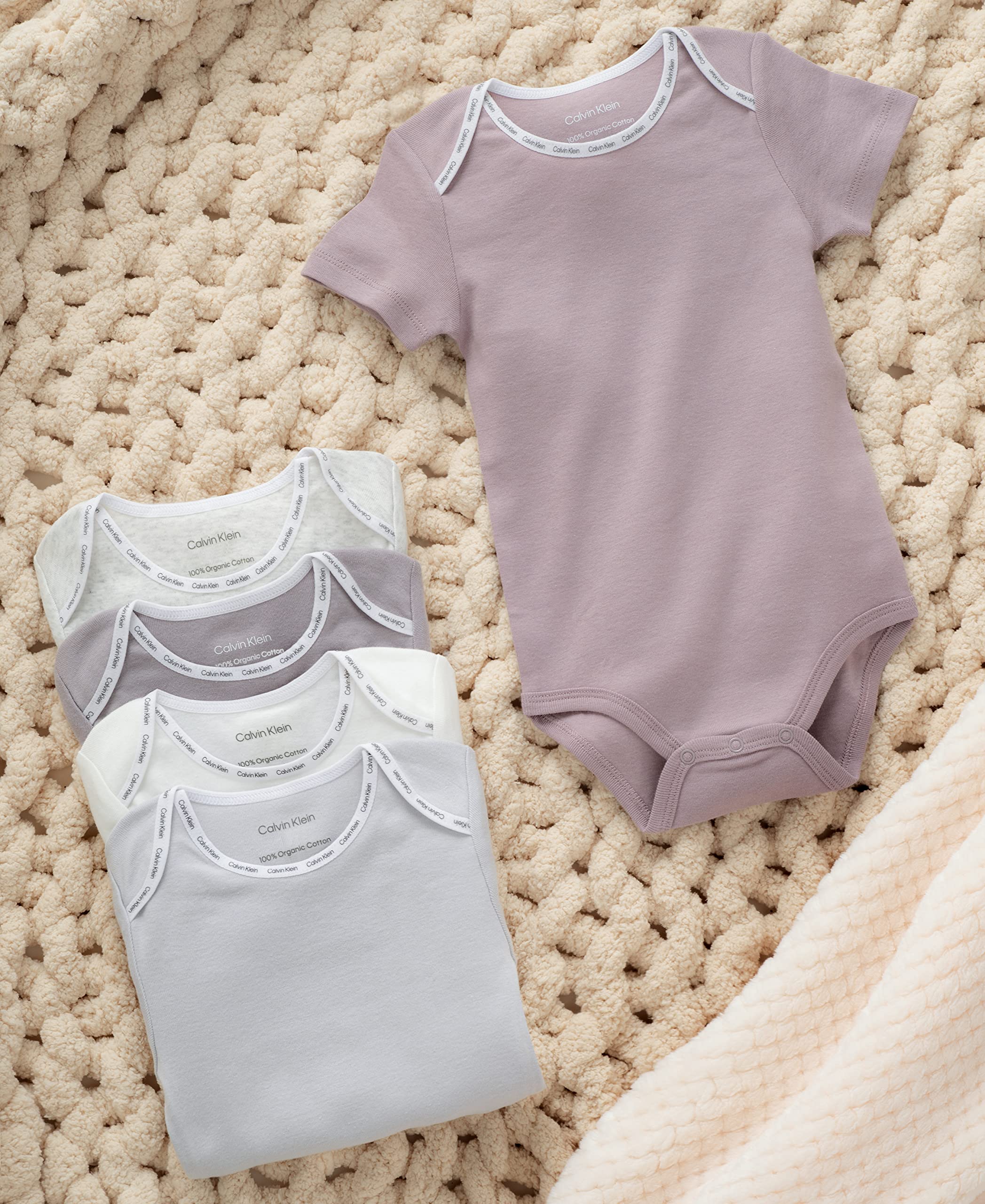 Calvin Klein Organic Baby Essentials 5 Pack Bodysuits