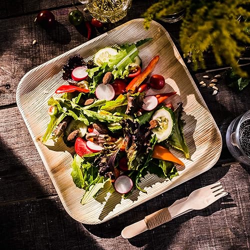 Miniatura 5 de Aevia Platos de hoja de palma de 10 pulgadas, mejores que los platos de bambú desechables, platos de fiesta compostables, biodegradables y