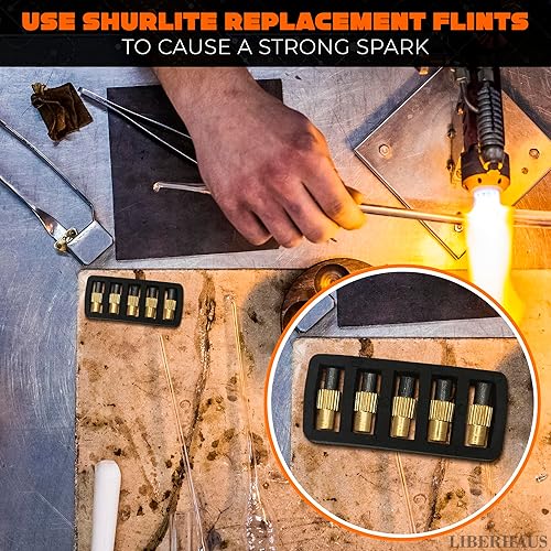 Miniatura 7 de 25 piezas de golpeador de pedernal para antorcha – Destacador de antorcha eficiente, encendedor de chispas compacto para soldadores de gas, arranque