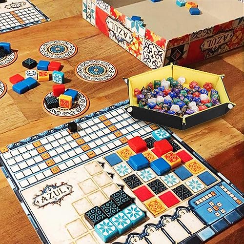 Miniatura 7 de KISLANE Bandeja de dados de 8 piezas plegables hexagonales, soporte de bandeja de dados de fieltro para DND, RPG, MTG y otros juegos de mesa