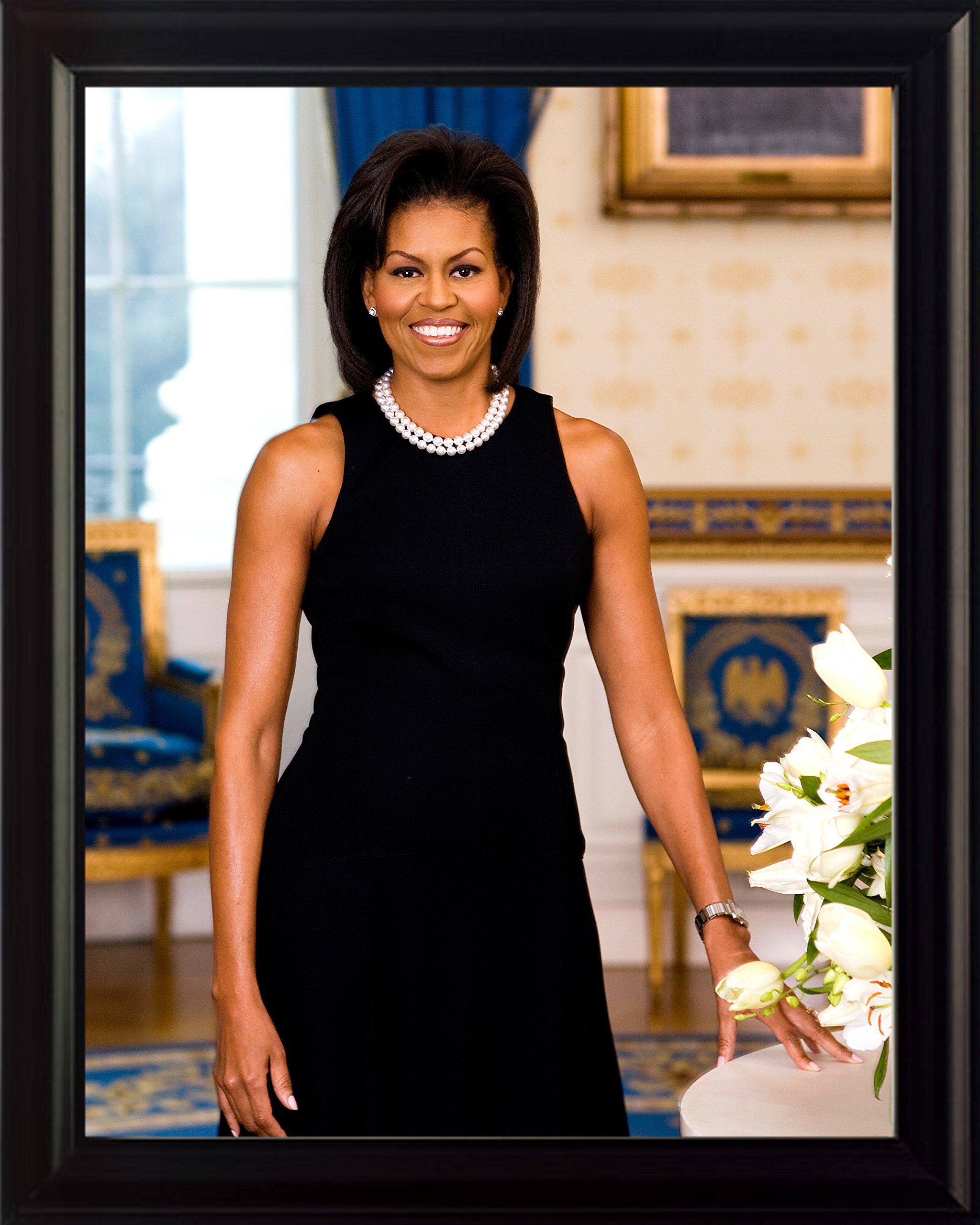 Michelle Obama 2009 First Term Official Portrait 8x10 Framed Photo