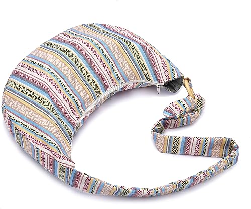 Miniatura 4 de Bolso cruzado hippie para mujer, bolso de mano bohemio de lona, estilo bohemio