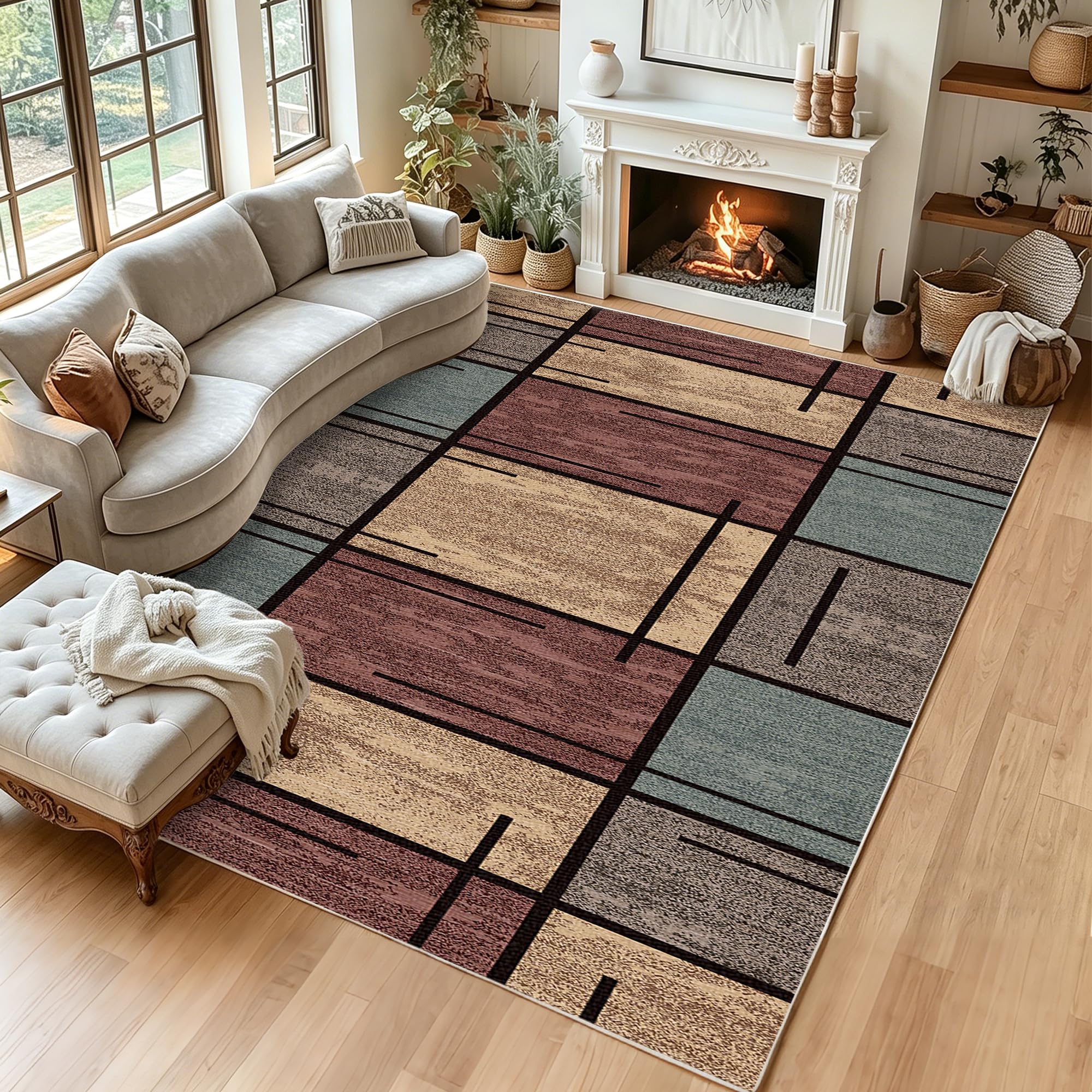 Tapis de sol vieilli salon chambre salle à manger lavable 80x120 cm