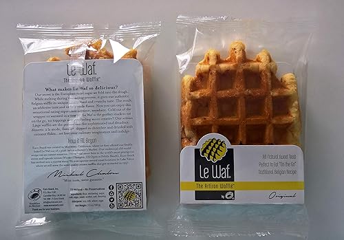 Le Waf - Waffles belga con azúcar perla 4 originales 2 chocolate 2 canela paquete de 8