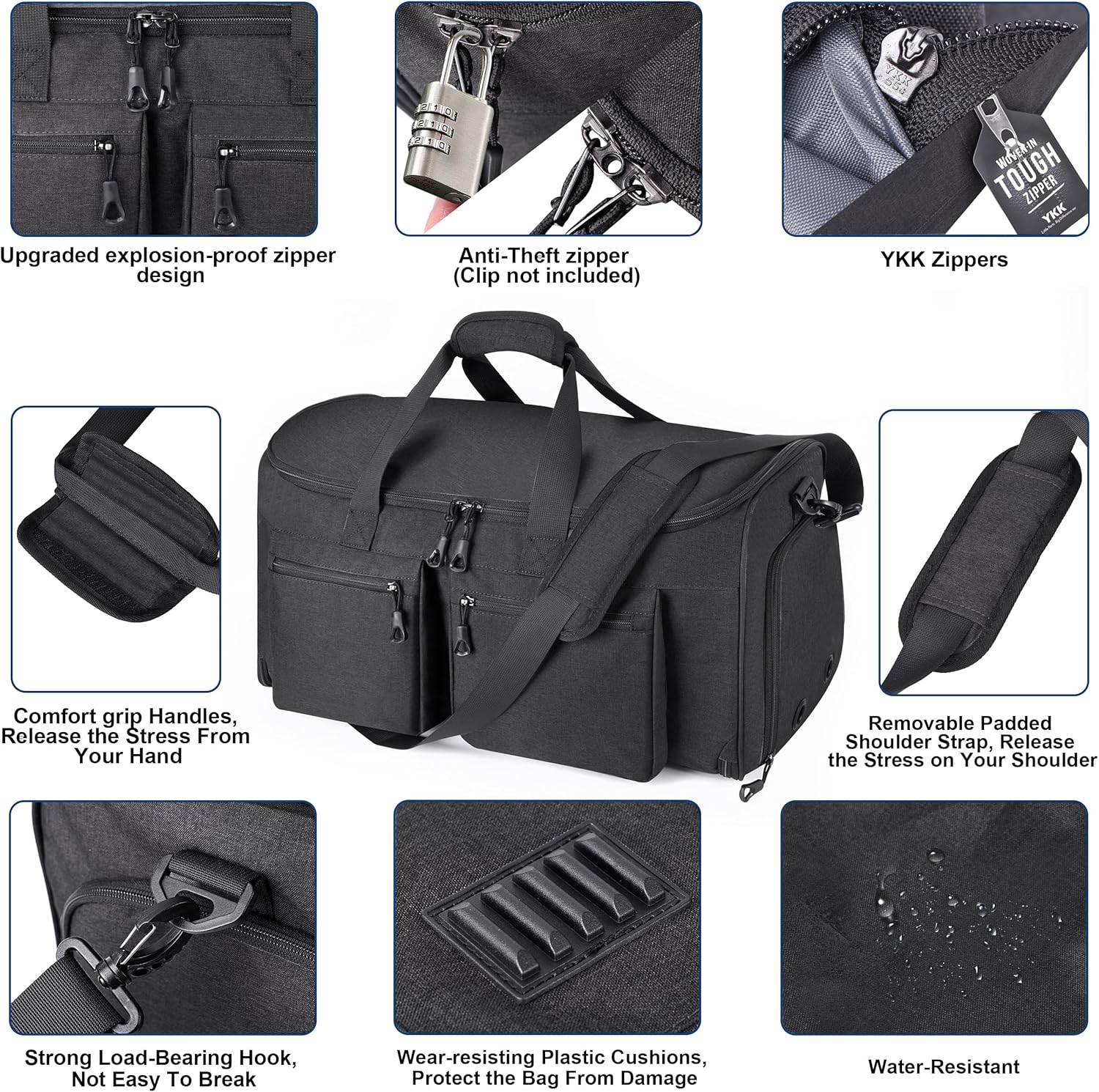 Convertible Duffle Bags for Travel Carry On Suit Duffle Bags with Shoulder Strap 2 in 1 Hanging Garment Duffle Bag for Men Women - Image 4