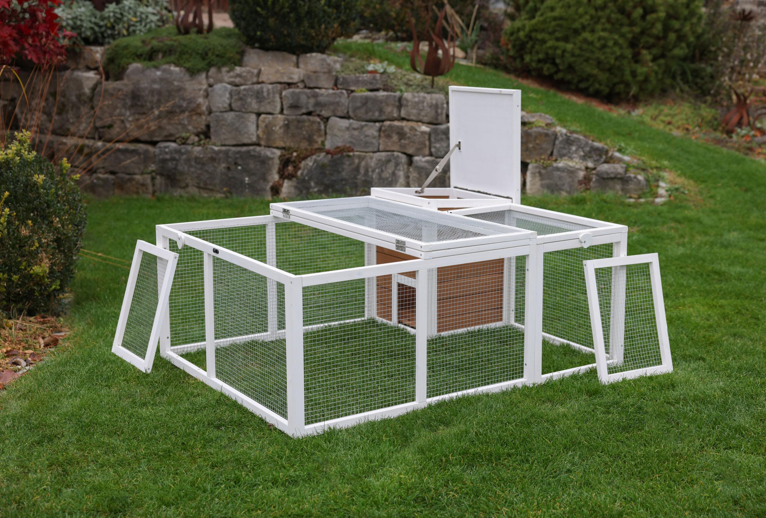 KERBL PET Recinto da esterno con casetta integrata 132x102x59 cm