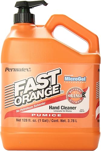 Permatex 25108Fast Naranja Piedra Pómez Loción Limpiador de mano, 7.5oz, 1 Galón, paquete de de 4, Anaranjado