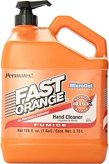 Permatex 25219-4PK Fast Orange Pumice Lotion Hand Cleaner with Pump, 1 Gallon (Pack of 4)