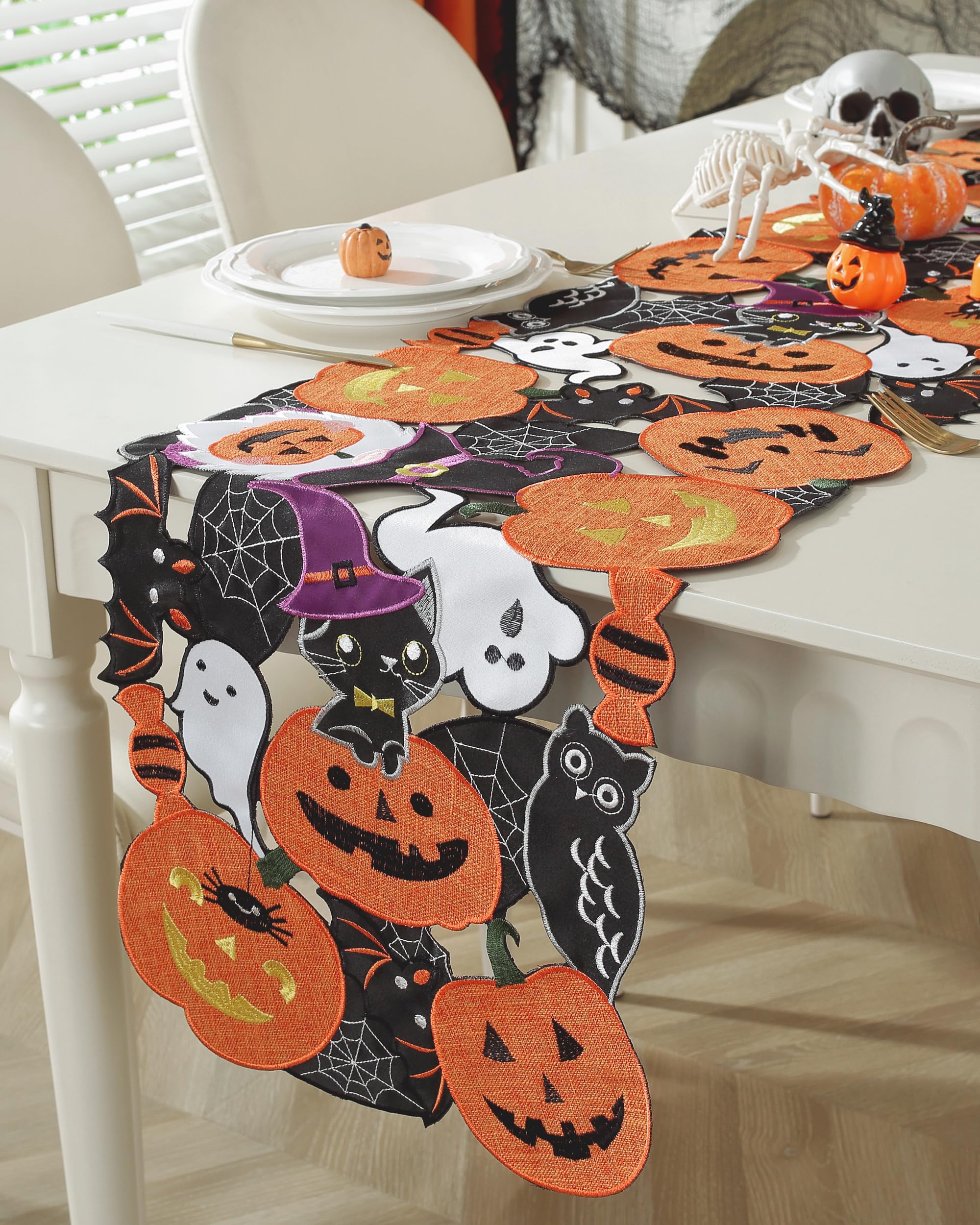 Chemin de table de Thanksgiving déco automne maison feuille érable citrouille