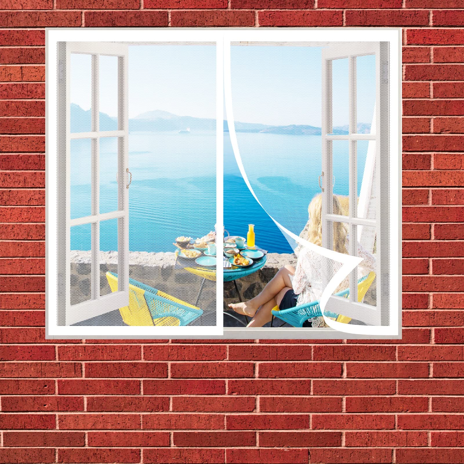 Magnet-Fliegengitter Für Fenster – 125x145 Cm, Einfach Montiert Mit Klettband, Weiß