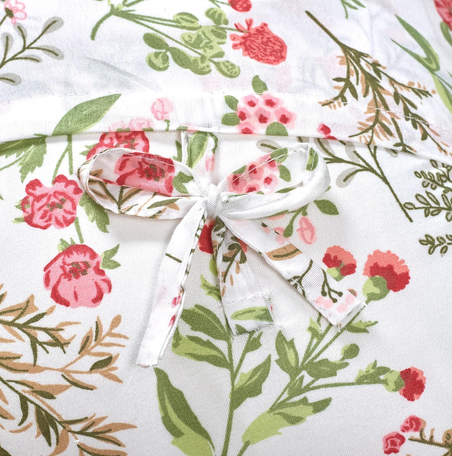 Brilliant Sunshine Multi Peach & Olive Flowers Ruffle Shams Set, 18"x18" image 5