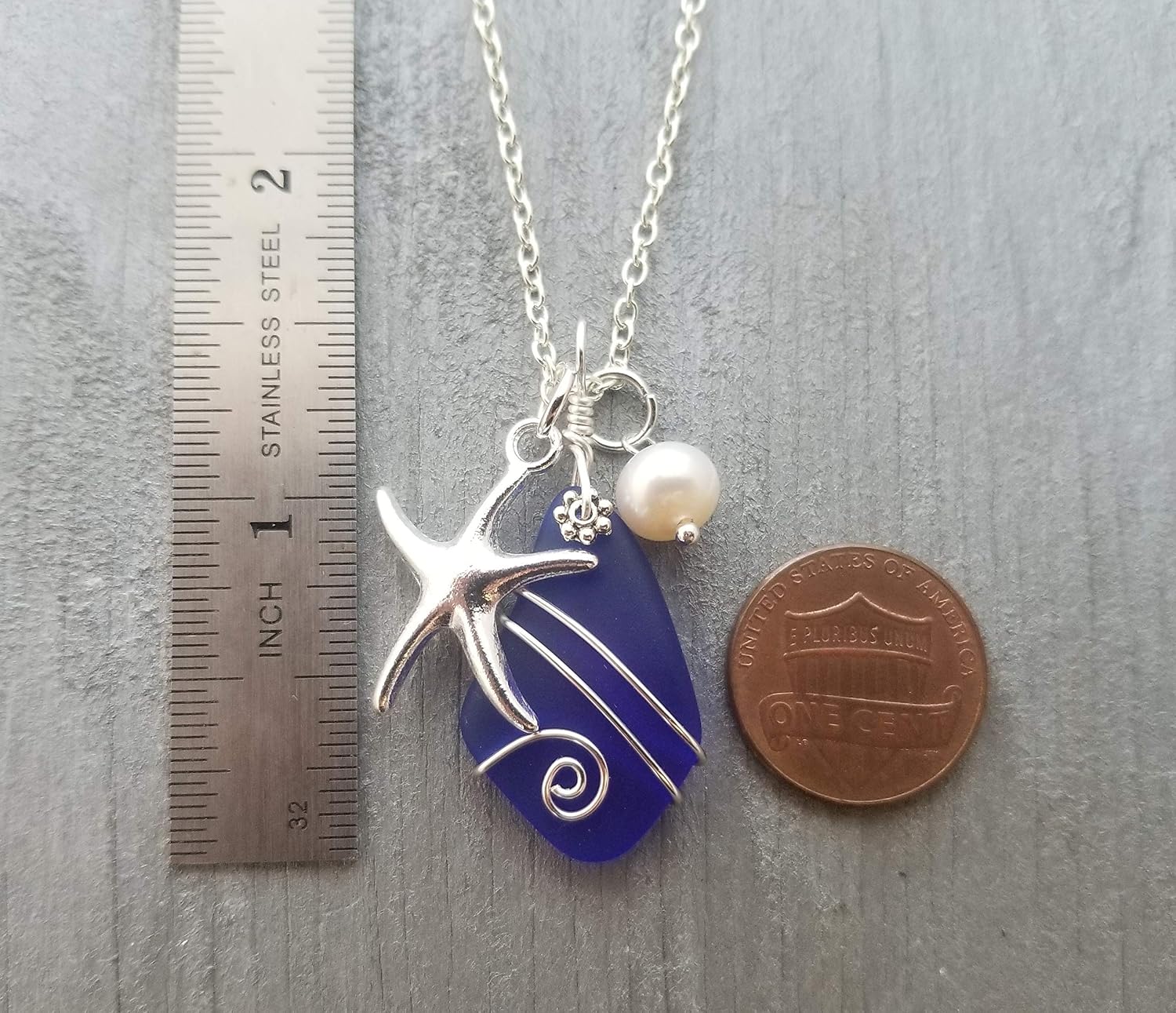 Sea Glass Necklace, Hawaiian Jewelry For Women, Wire Wrapped Sea Glass Necklace, Unique Birthday Gift