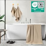 POLYTE 430 GSM Ensemble de serviettes de bain surdimensionnées sans linte rapide en microfibre, 6 Morceau (Tête de Waffle)