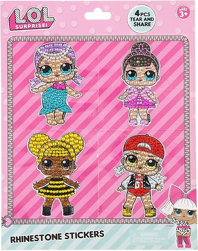 L.O.L Surprise Party Favors - Juego de 4 calcomanías de diamantes de imitación disponible en Yaxa Costa Rica