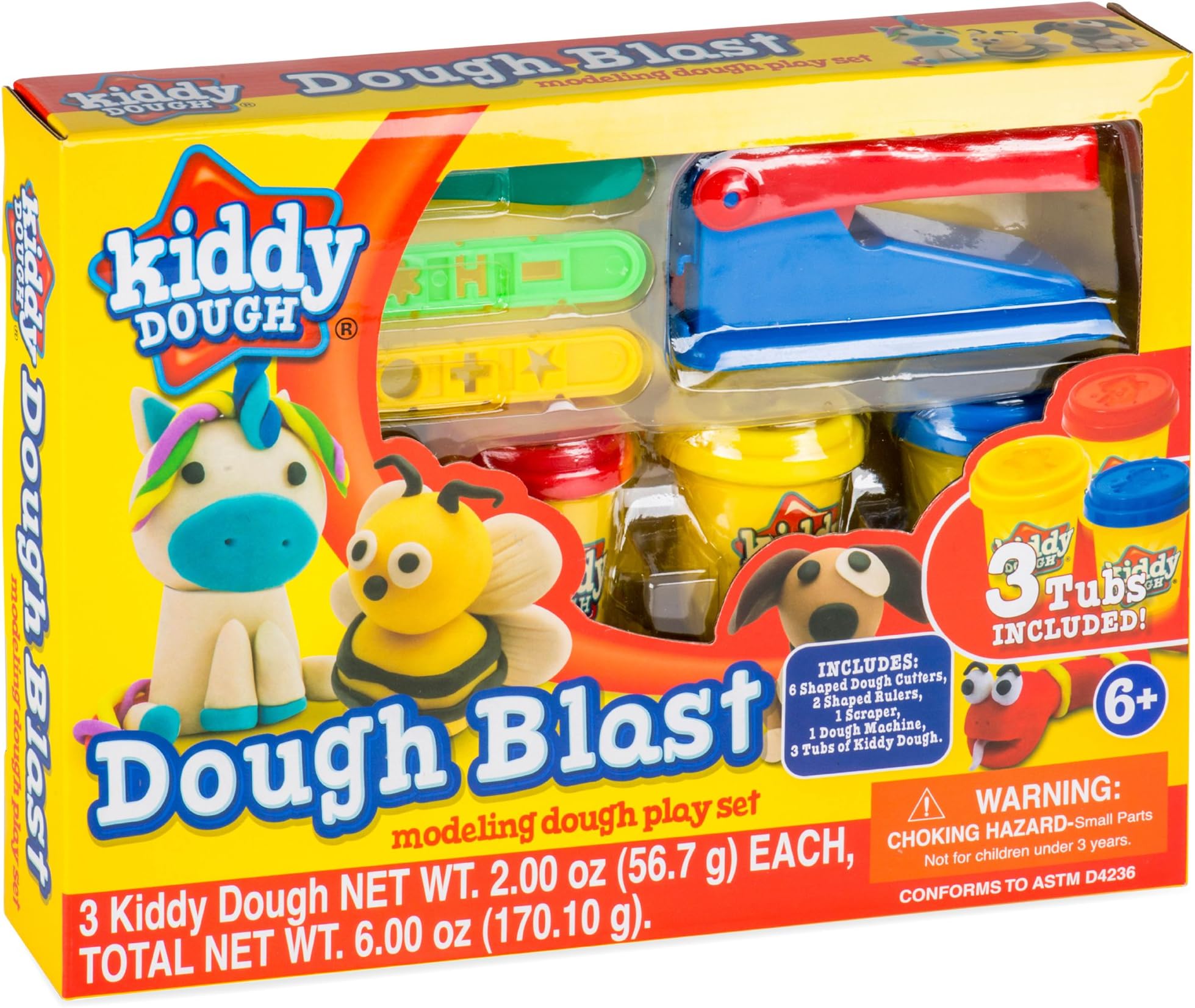 Modeling Dough Play Set for Kids - Starter Kit Includes 3 Cans of Dough Tools W/Built-in Stamps, Cutter Stencils, Extruders - Educational Dough Kit for Preschool, Kindergarten, Age 6+