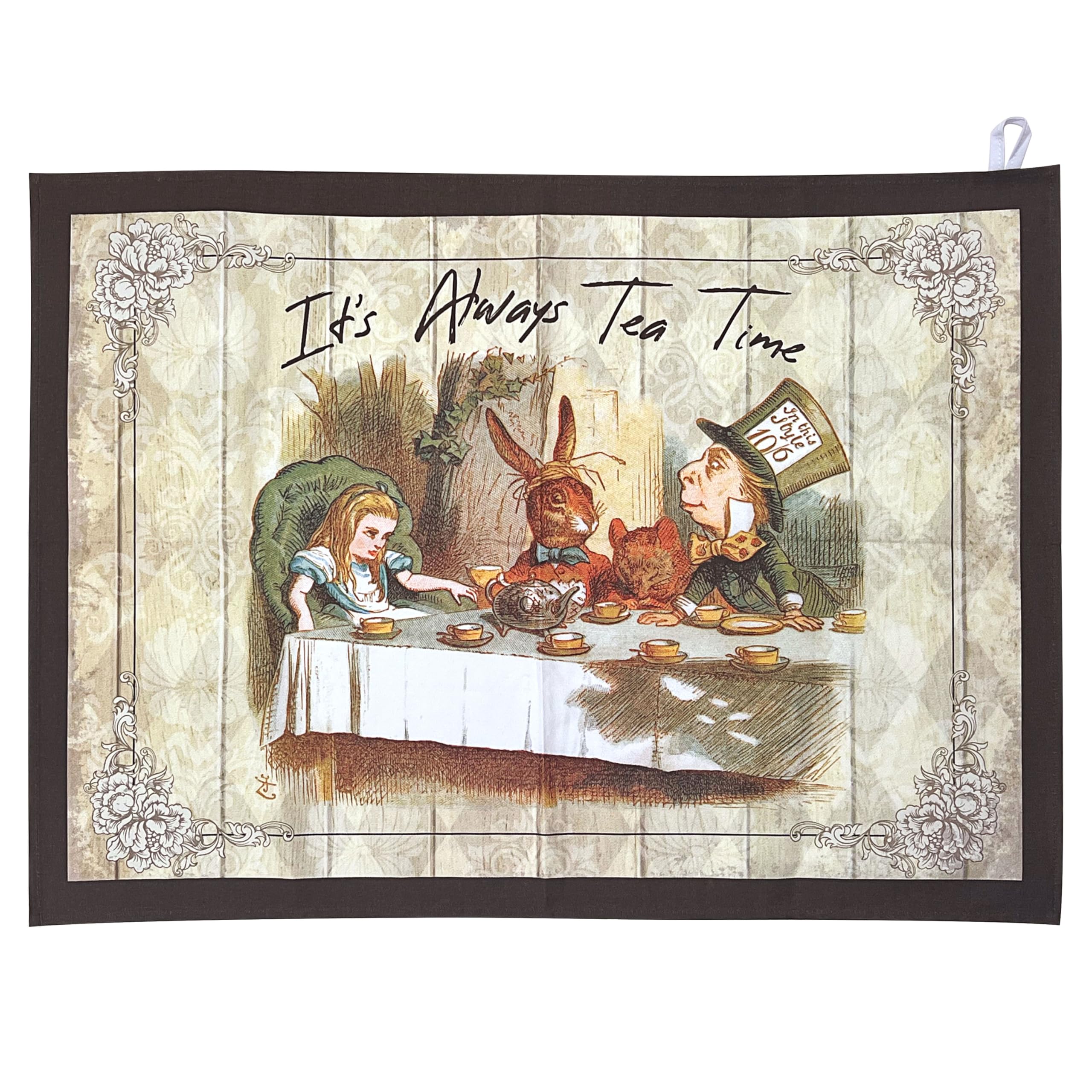 The Leonardo Collection Tea Towel - Alice's Adventures in Wonderland - Tea Party It's Always Tea Time Design