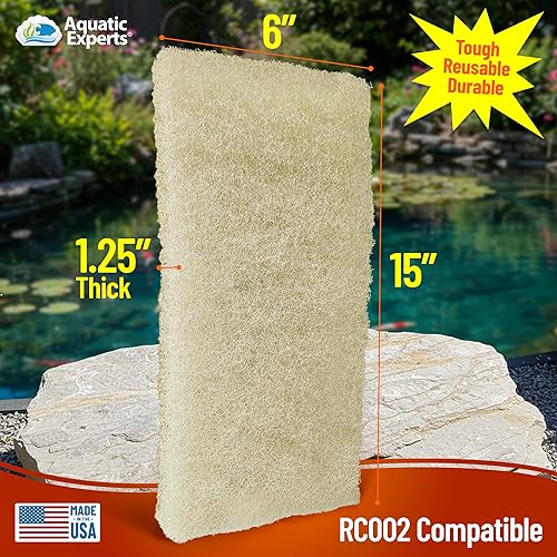 Miniatura 34 de Aquatic Experts Almohadilla de filtro de estanque gruesa beige – 1.25 pulgadas de grosor – Rollo a granel para estanque de agua para jardín