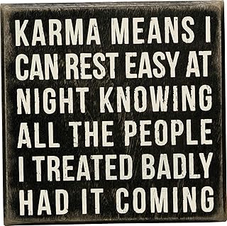 Primitives by Kathy Box Sign, 5 x 5-Inch, Karma Means