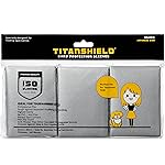 TitanShield (150 Sleeve/Silver) Small Japanese Sized Trading Card Sleeves Deck Protector Compatible with Yu-Gi-Oh!, Cardfight Vanguard & Photocards